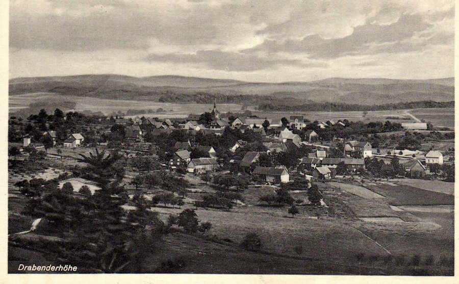 Blick vom Aussichtsturm Löher Kopf auf Scheidt und Drabenderhöhe 1929