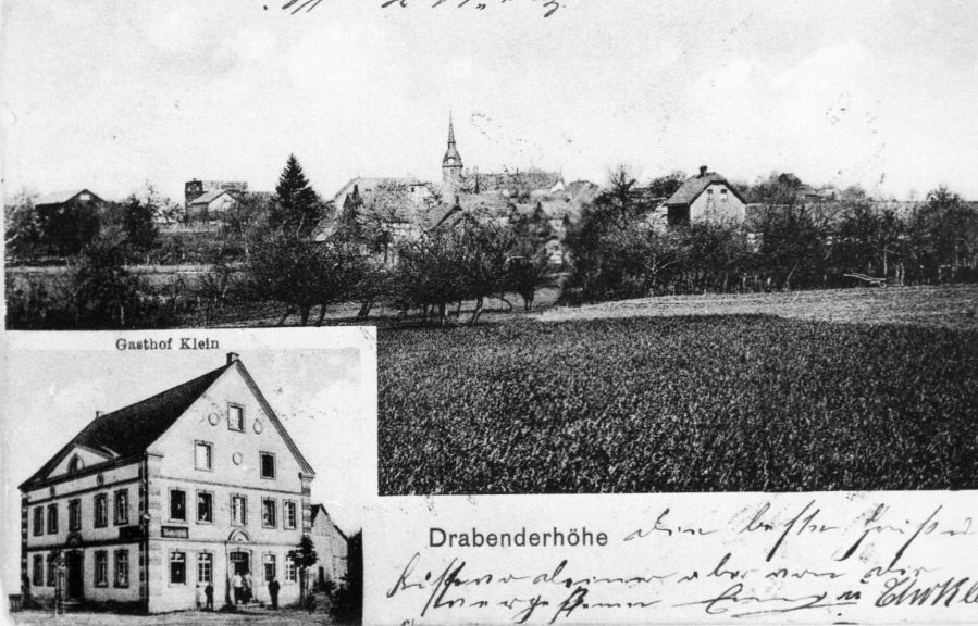 Drabenderhöhe und Gasthof Klein - Postkarte vor 1914