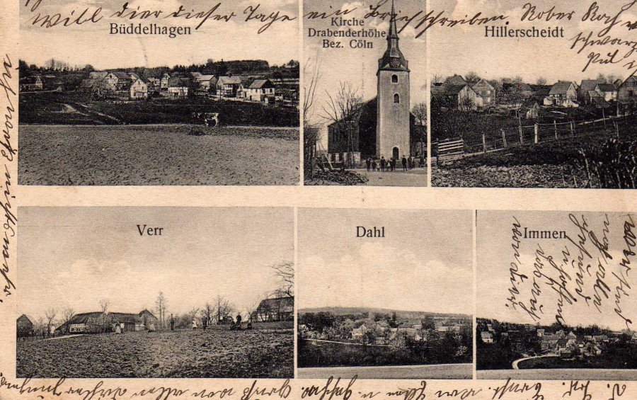 Drabenderhöhe und Umgebung - Postkarte 1913